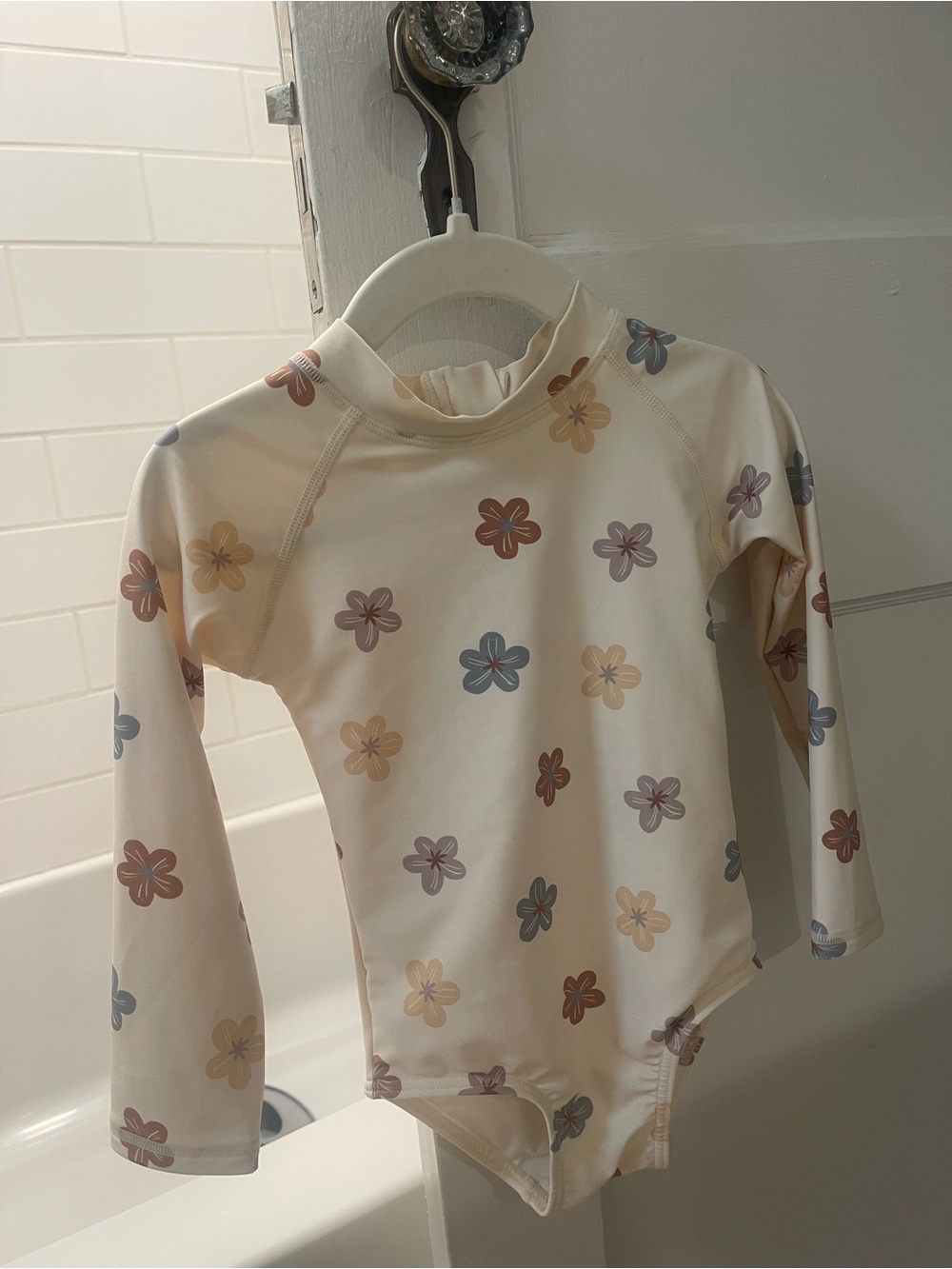 Rylee + Cru Cream Floral Long Sleeve One-Piece